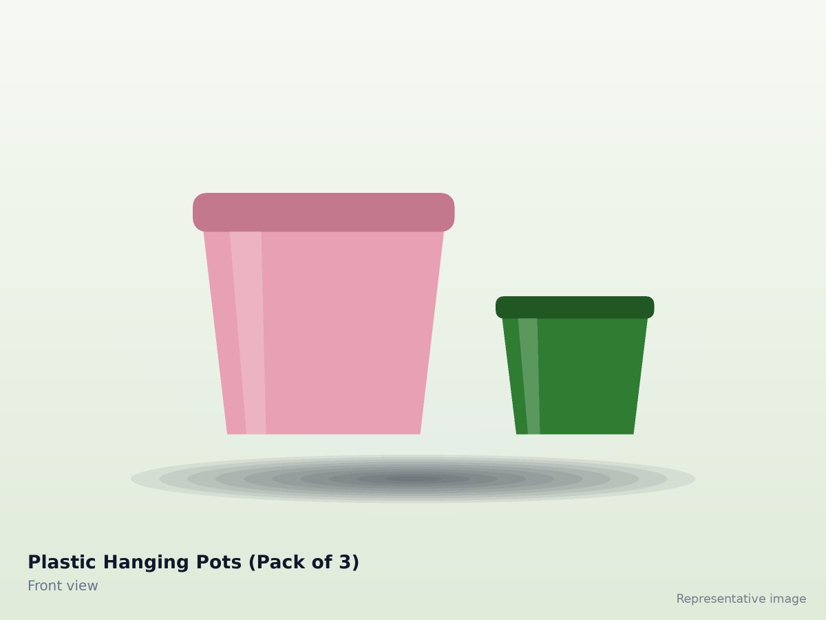 Plastic Hanging Pots (Pack of 3)