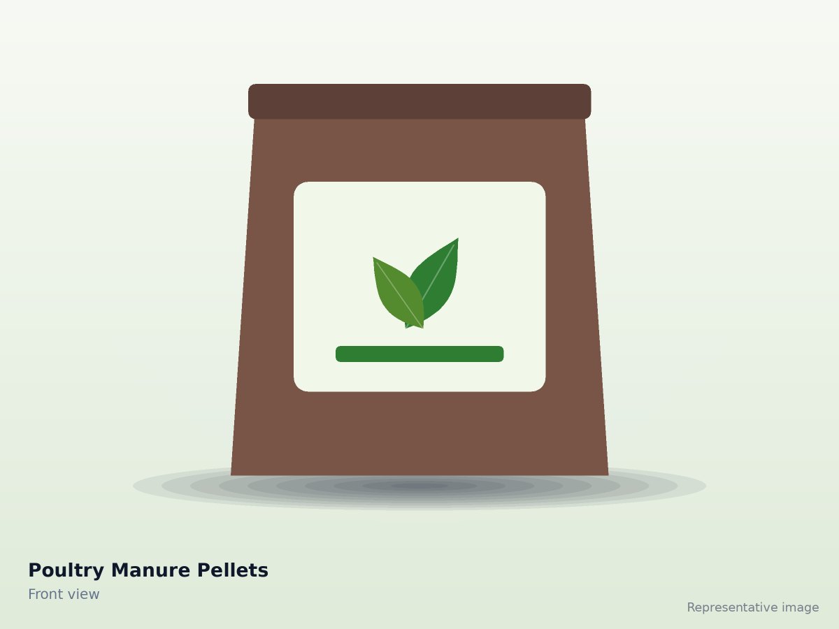 Poultry Manure Pellets – front view (representative image)